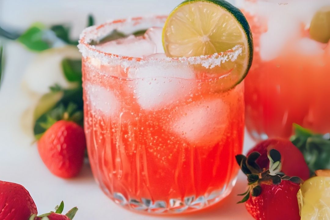 Strawberry Lime Mocktail Margarita