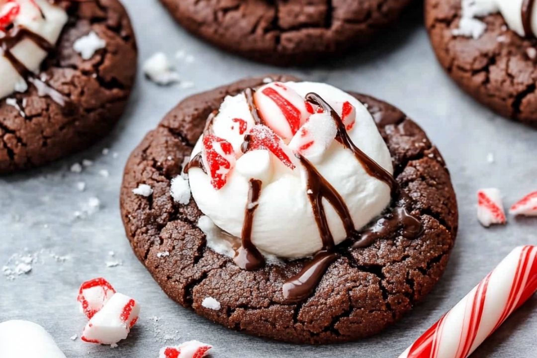 Peppermint Hot Chocolate Cookies