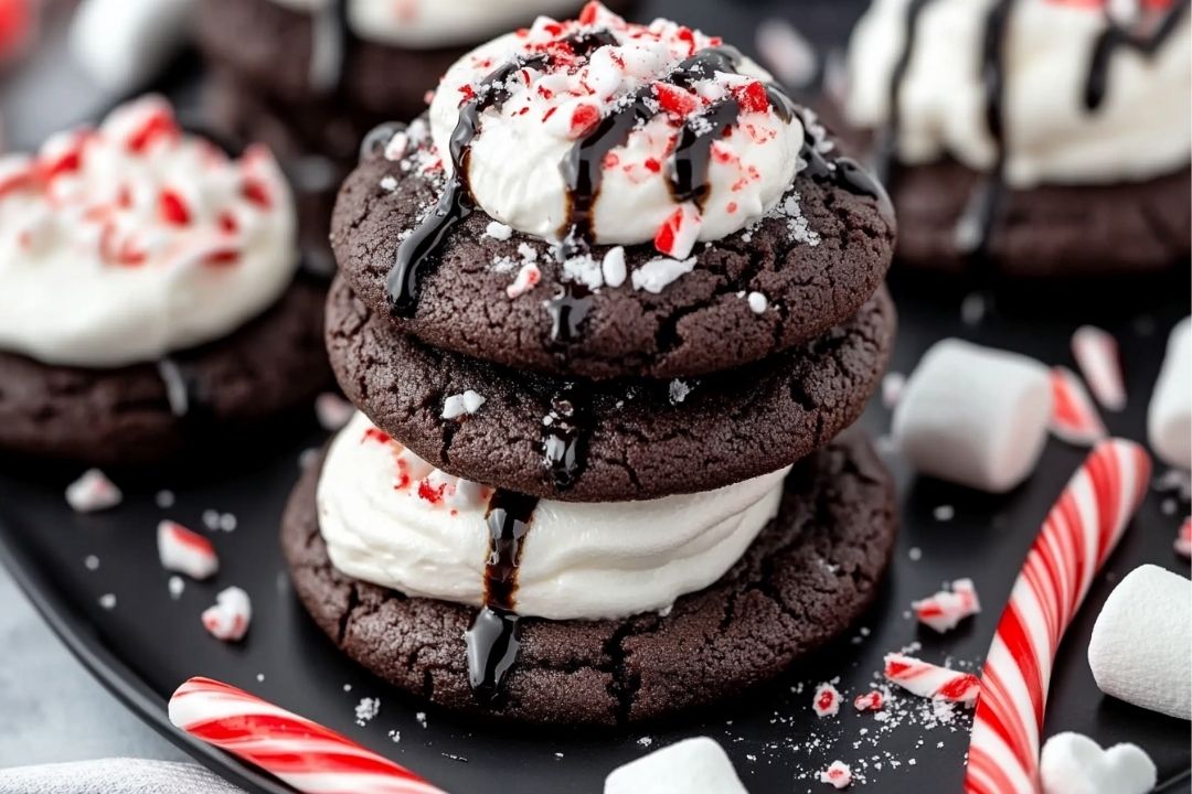 Peppermint Hot Chocolate Cookies