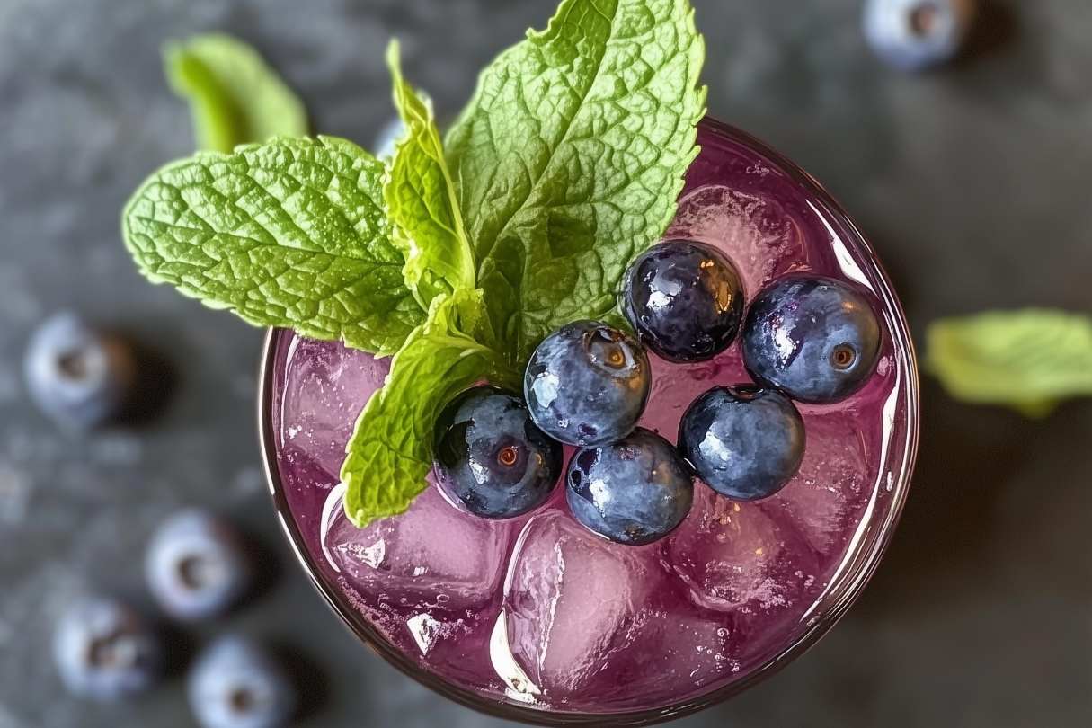 Sparkling Blueberry Ginger Mocktail