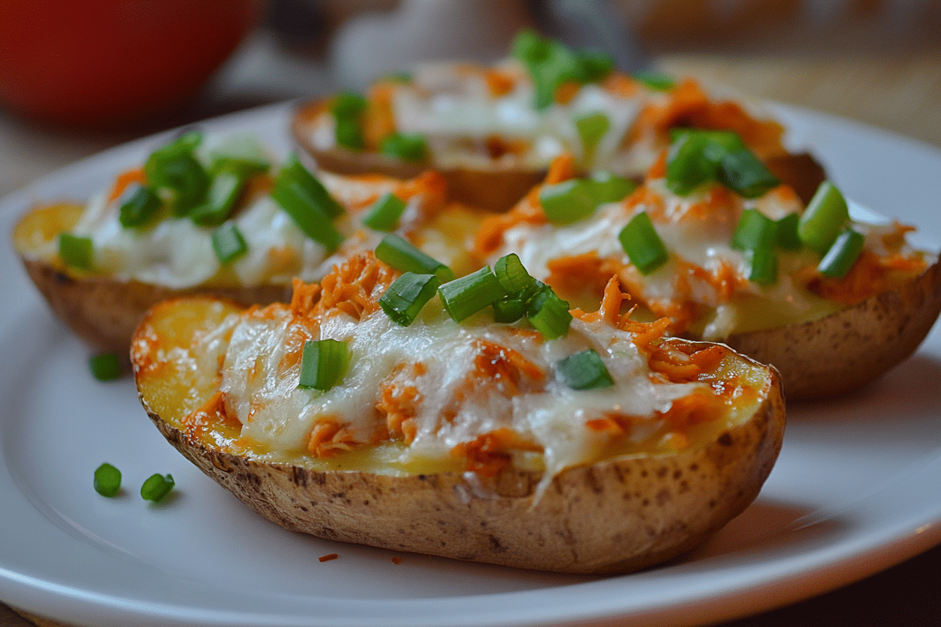 Buffalo Chicken Potato Skins