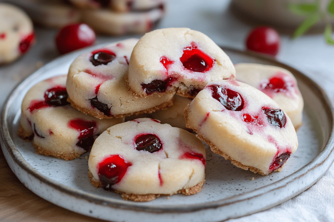 Cherry Shortbread Cookies