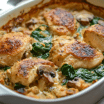 Chicken Spinach Mushroom Bake