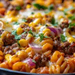 Cheddar Ranch Beef & Corn Rotini Bake