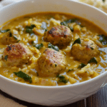 Coconut Curry Meatball Orzo Soup