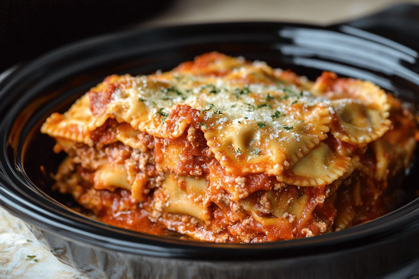 Crockpot Ravioli Lasagna