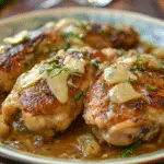 Garlic Chicken with Asiago Gravy