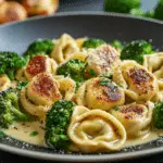 Garlic Parmesan Tortellini with Chicken & Broccoli
