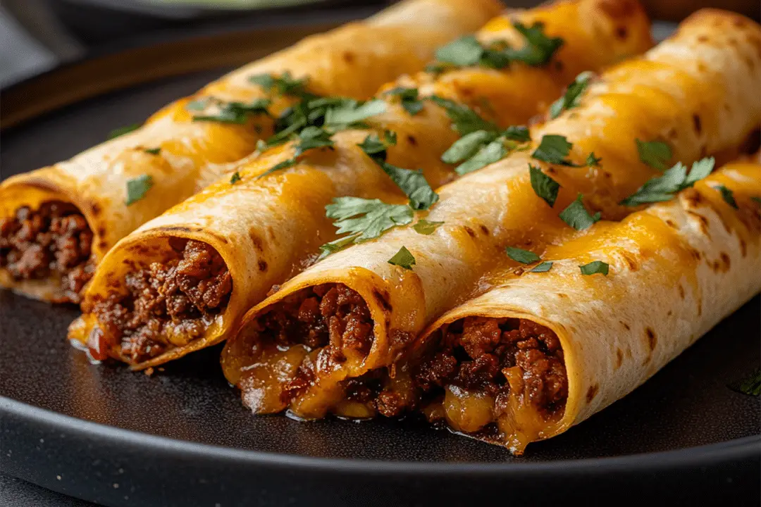 Baked Cheesy Beef Taquitos