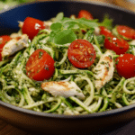 Pesto Zucchini Noodles with Chicken