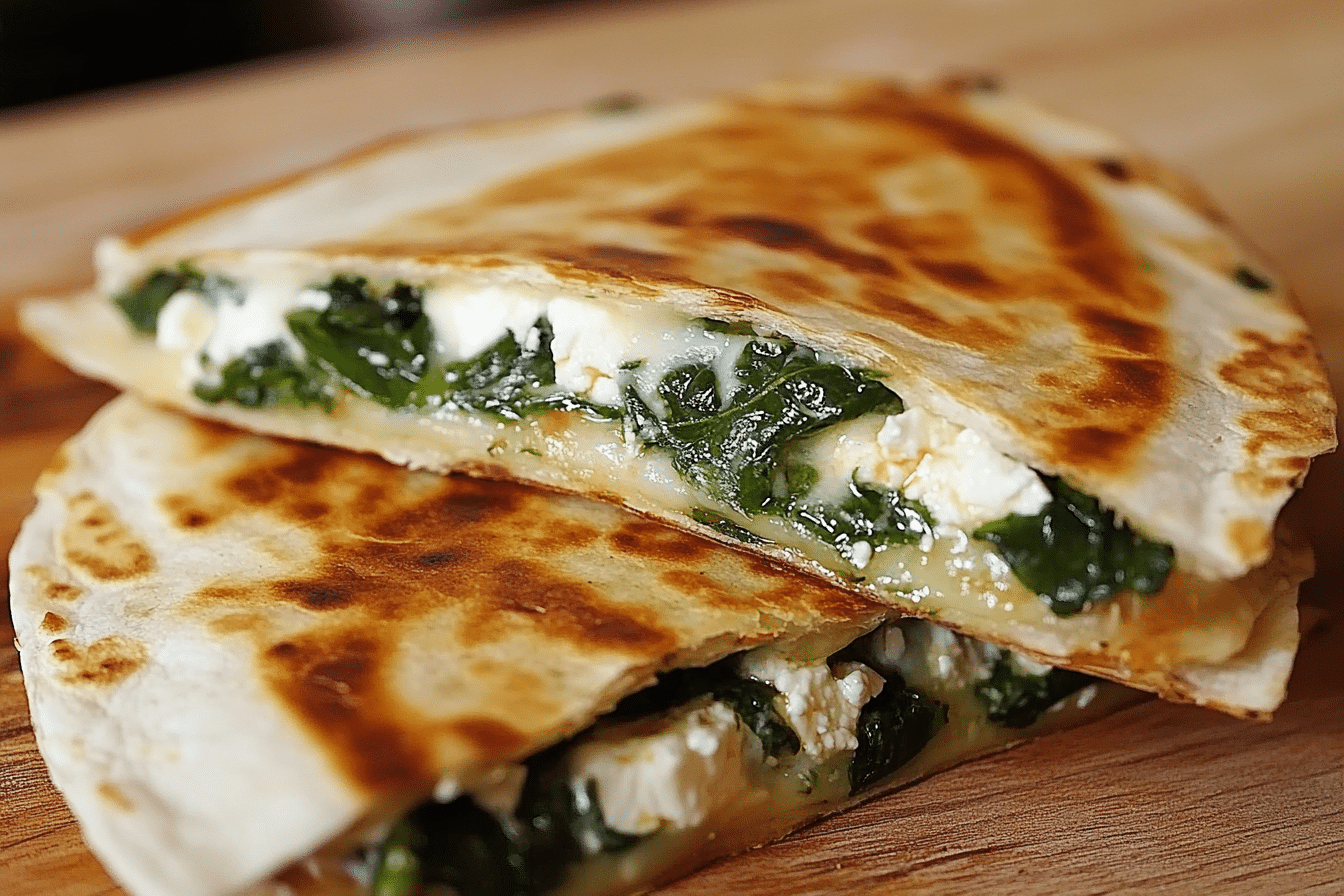 Spinach Feta Quesadillas