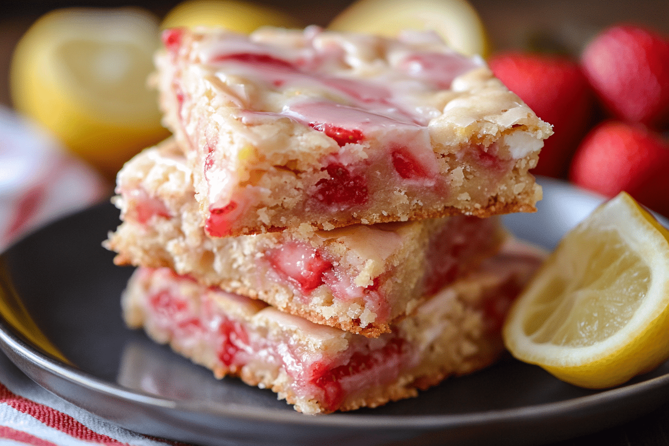 Strawberry Lemon Blondies