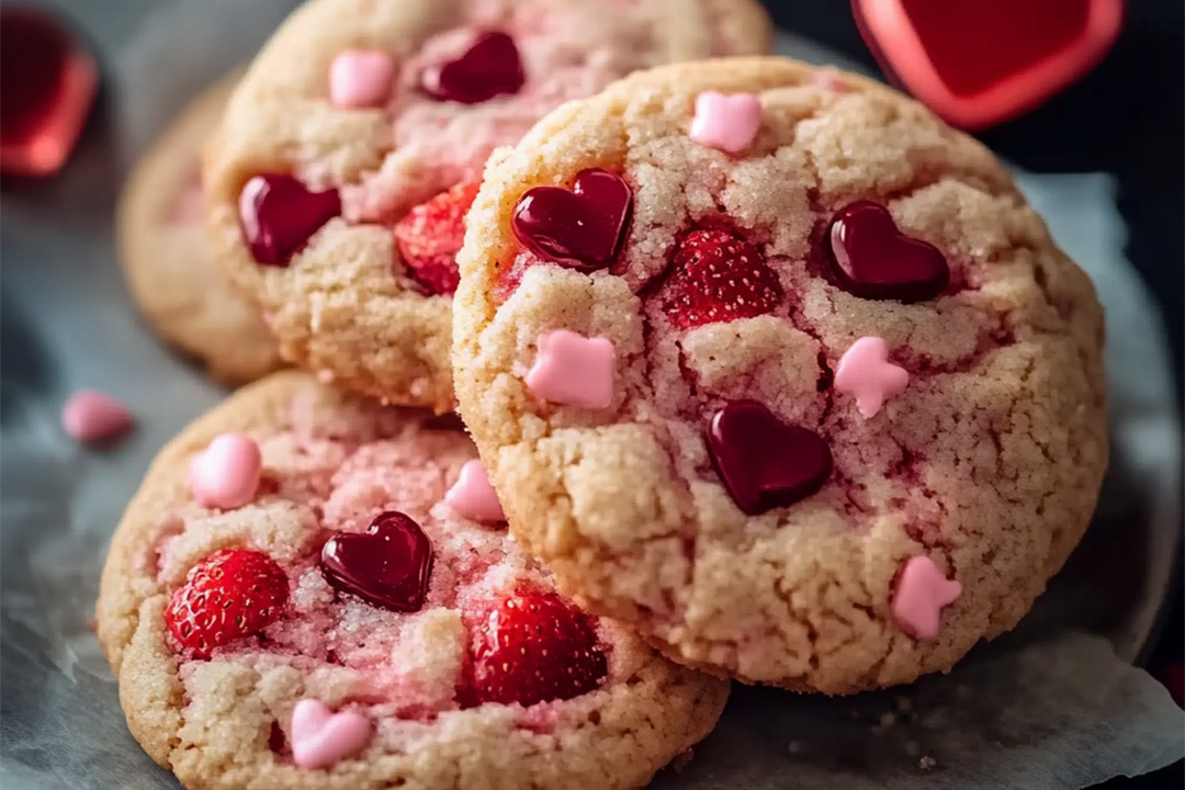 Valentine Strawberry Cookies