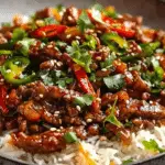 Crispy Chilli Beef Rice