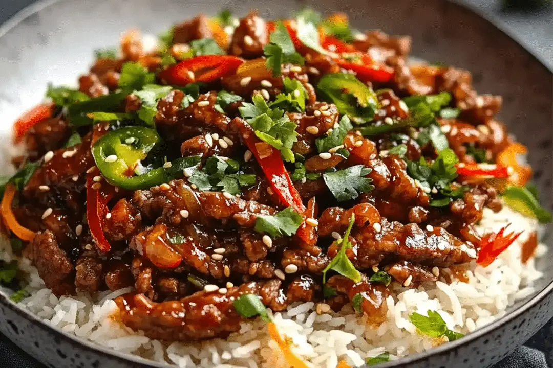 Crispy Chilli Beef Rice