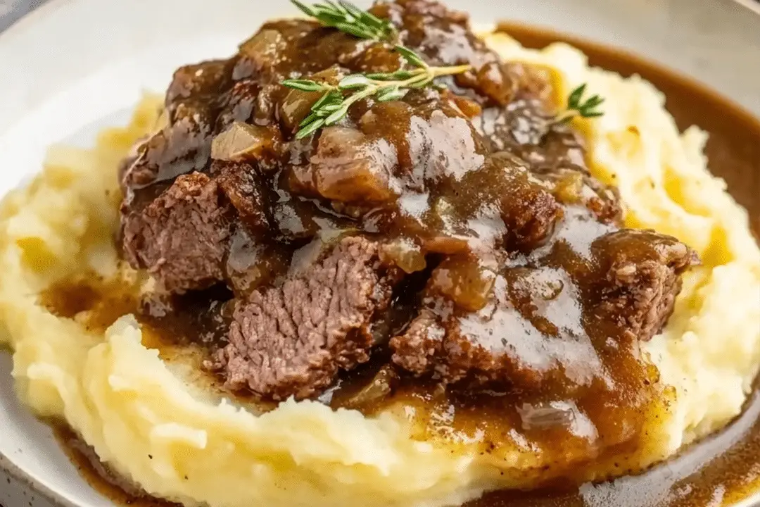 Beef & Gravy over Mashed Potatoes