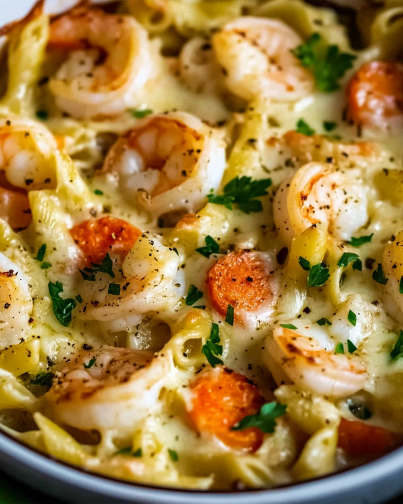 Shrimp Scampi Pasta Bake