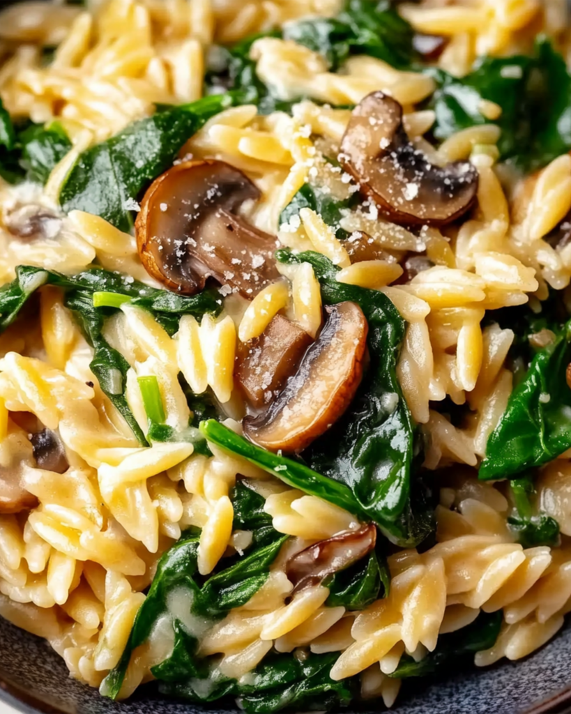 Spinach Mushroom Orzo