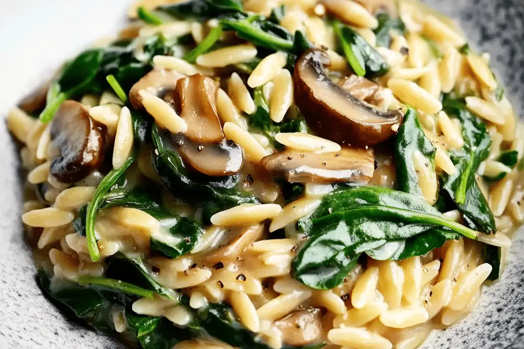 Spinach Mushroom Orzo