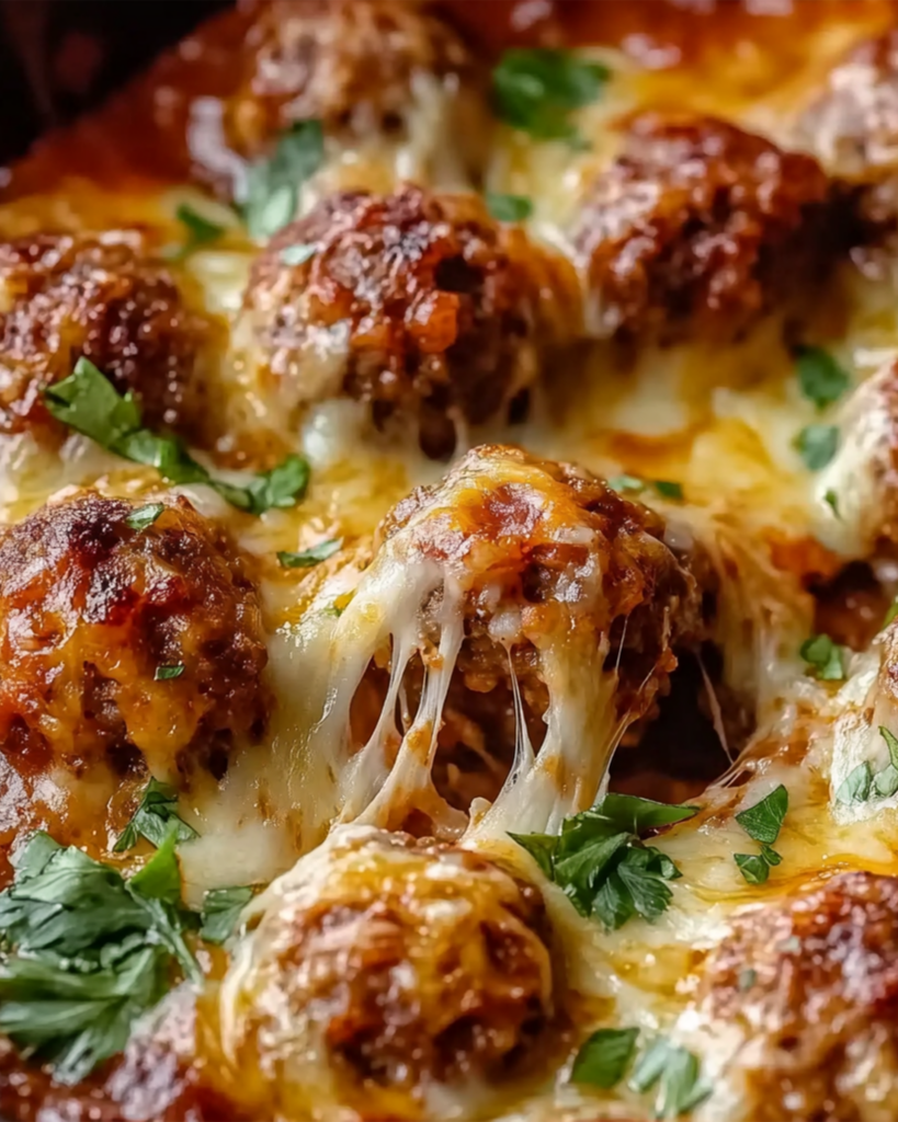 Cheesy Meatball Casserole