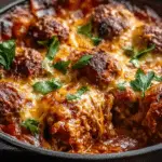 Cheesy Meatball Casserole
