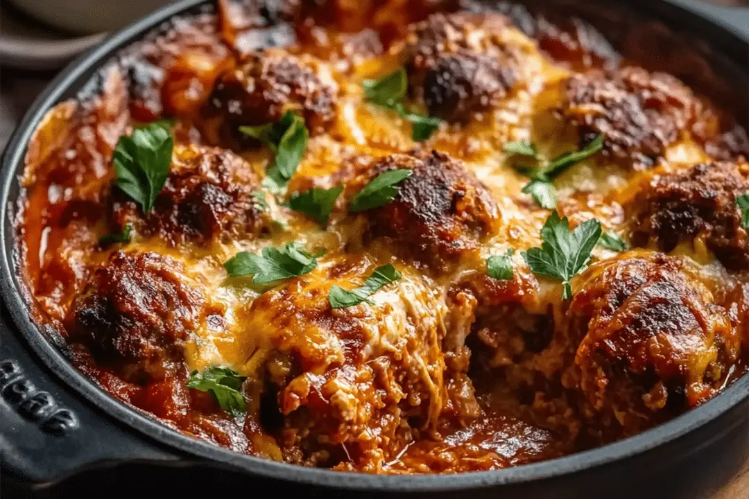 Cheesy Meatball Casserole