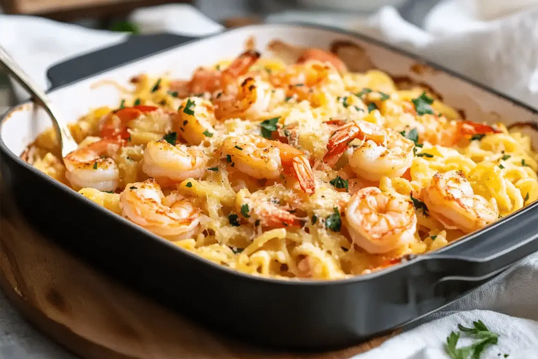 Shrimp Scampi Pasta Bake