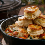 Dutch Oven Chicken Pot Pie with Biscuits