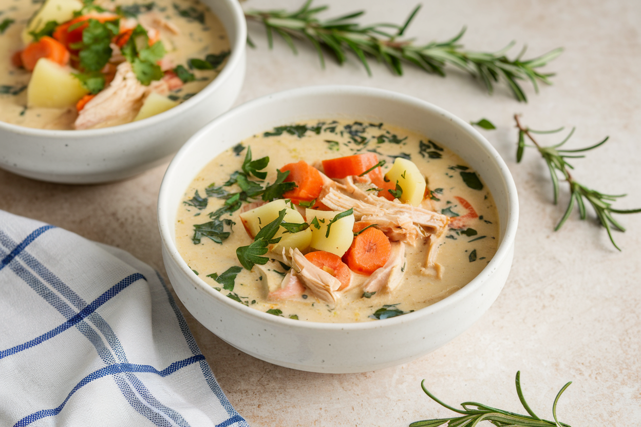 Healthy Chicken Pot Pie Soup