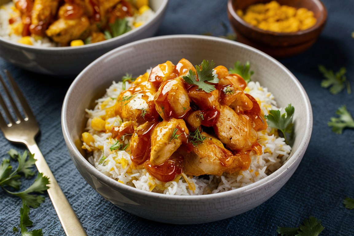 Hot Honey Mustard Chicken Bowls