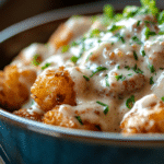 Tater Tot Breakfast Bowl with Sausage Gravy