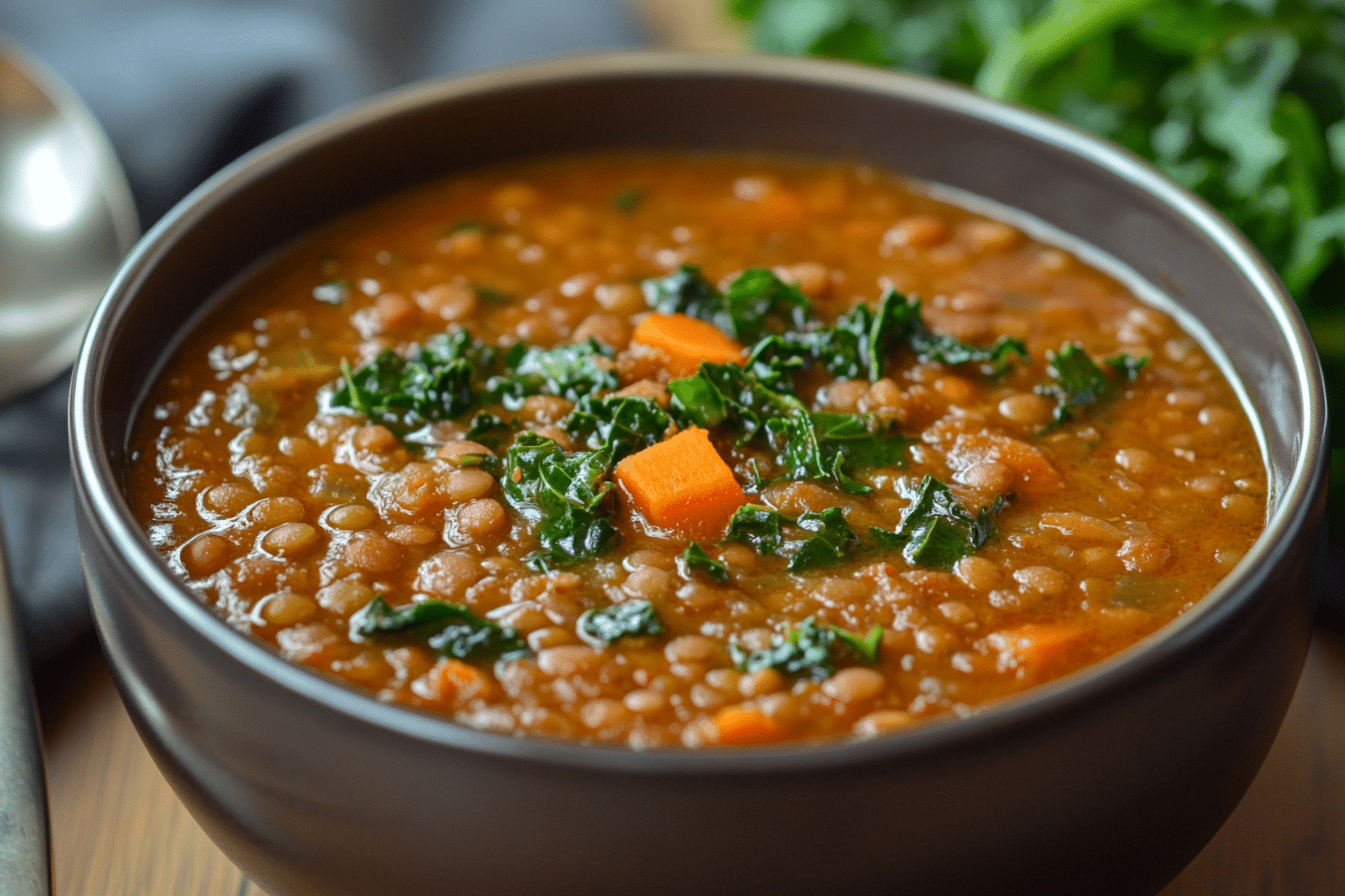 Lentil Soup with Paprika & Kale