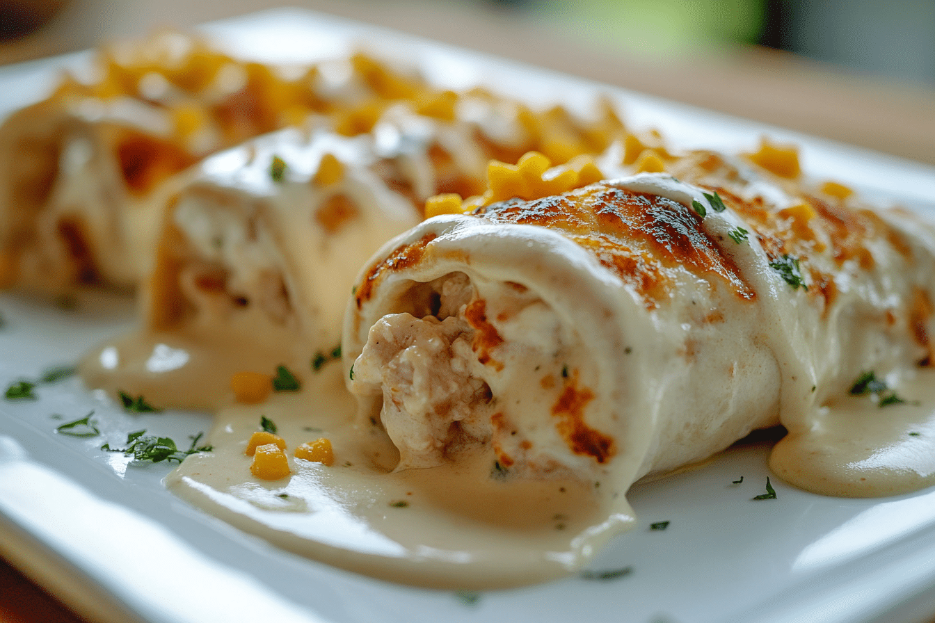 Cheesy Garlic Chicken Wraps