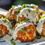 Buffalo Chicken Meatballs with Creamy Dip