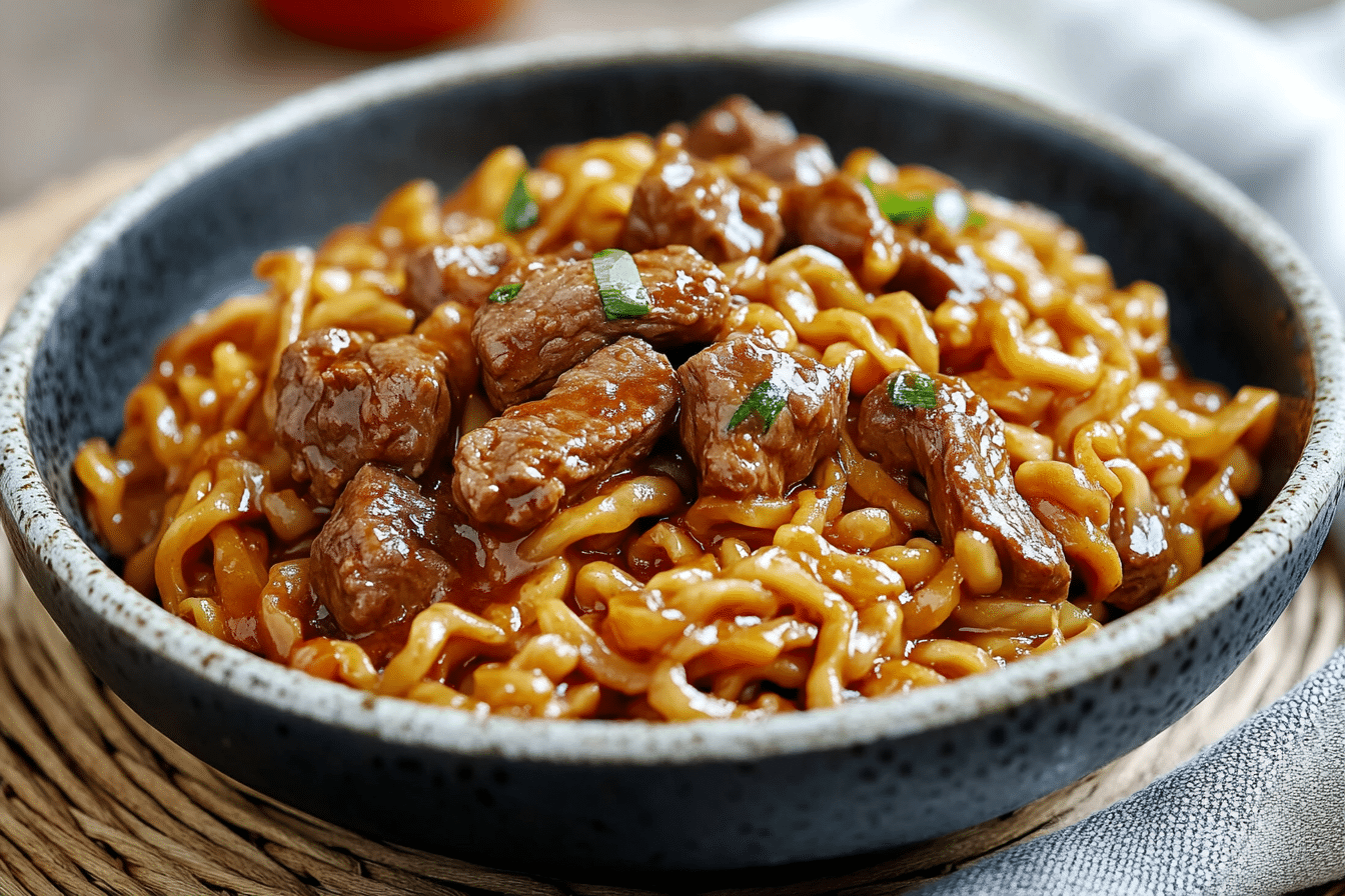 Jjapaguri with Beef & Veggies