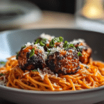 High Protein Spaghetti and Italian Chicken Meatballs