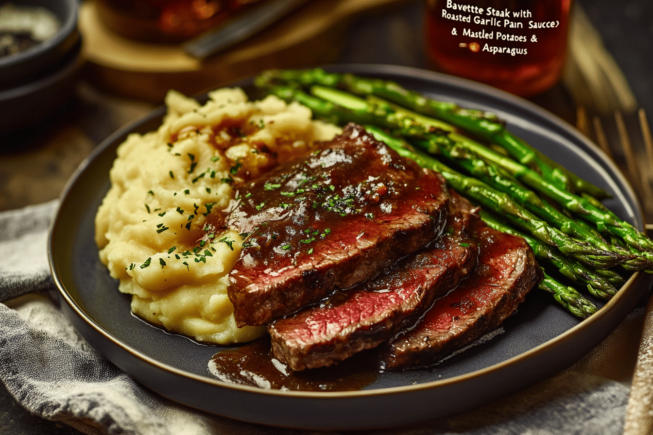 Bavette Steak with Garlic Sauce