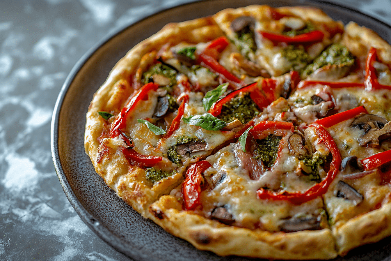 Cloud Bread Pizza with Pesto