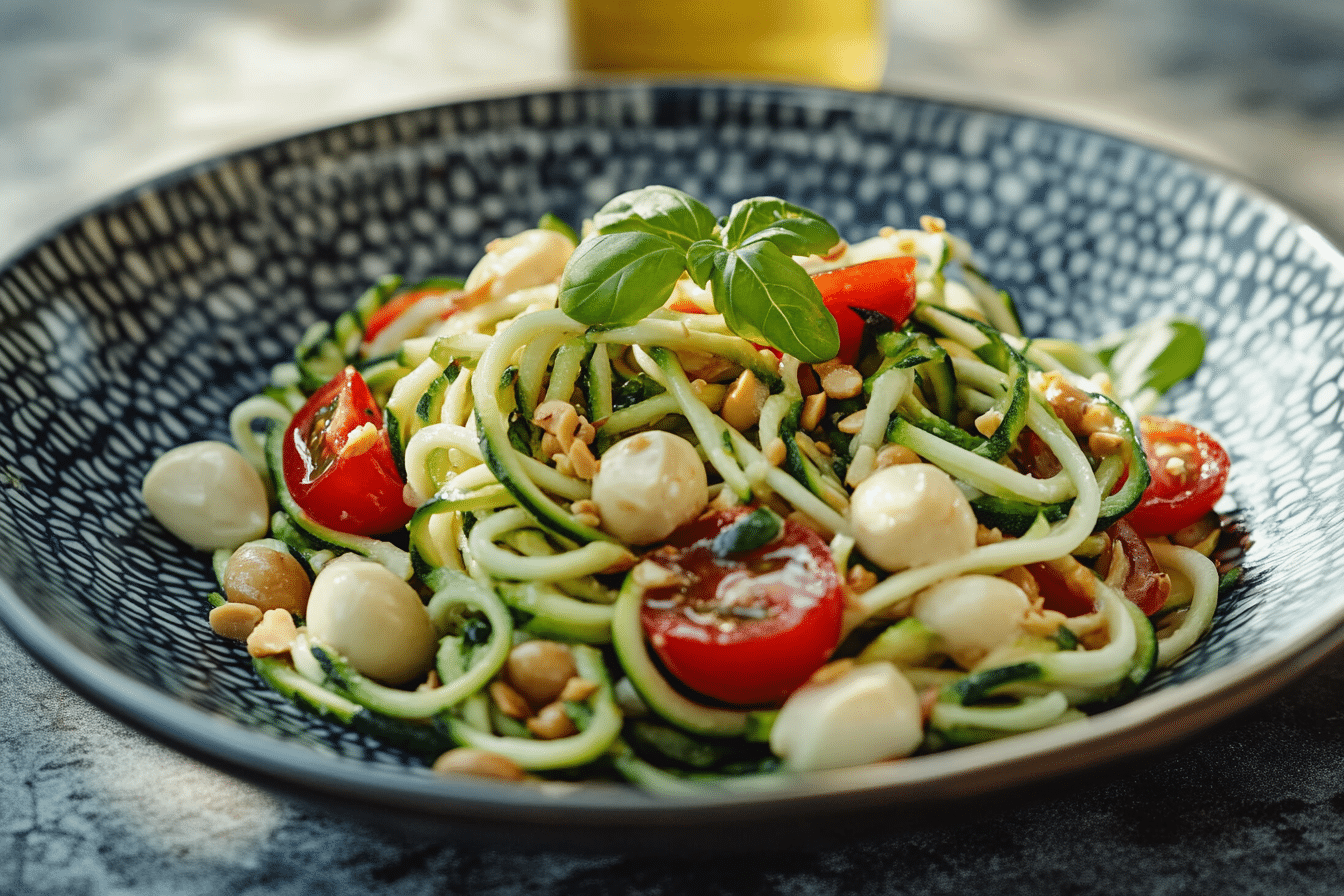 Zucchini Noodle Salad with Peanut Dressing