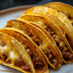 Cheesy Beef Baked Tacos