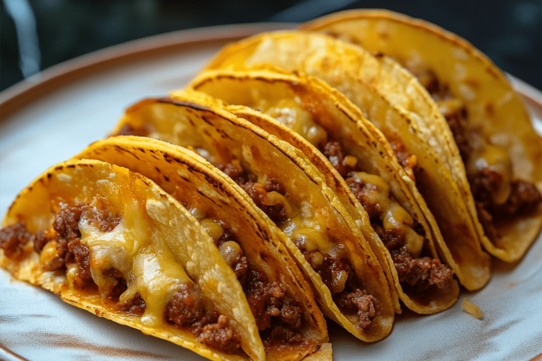 Cheesy Beef Baked Tacos