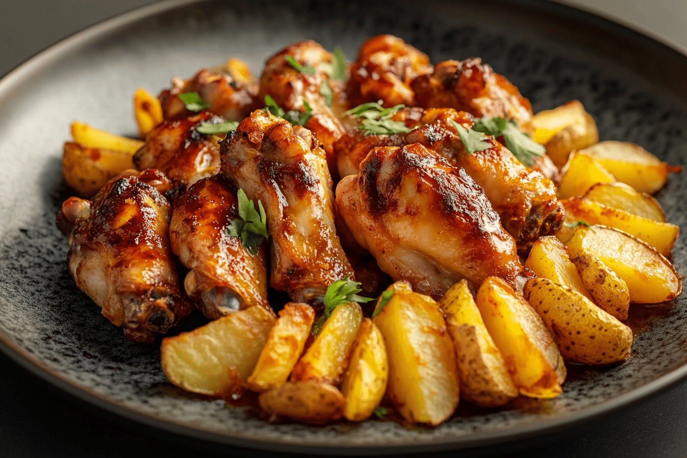 Crispy Chicken Wings & Potatoes