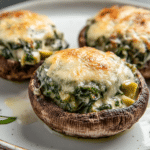 Spinach Artichoke Stuffed Mushrooms