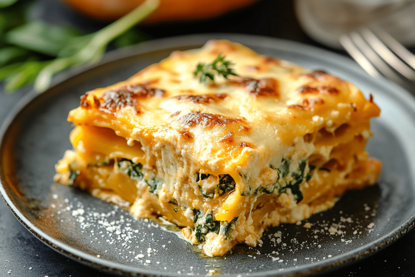 Butternut Squash Spinach Lasagna