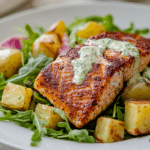 Potato Salad with Crispy Skin Salmon