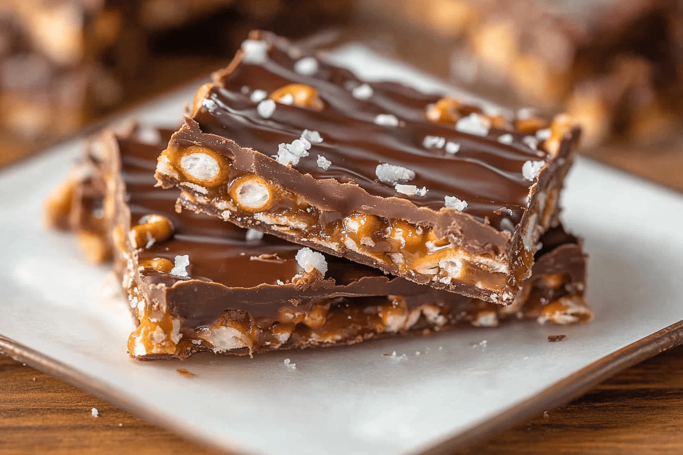 Salted Chocolate and Caramel Pretzel Bars