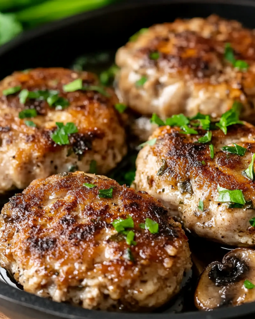 Turkey Kotlety with Mushrooms