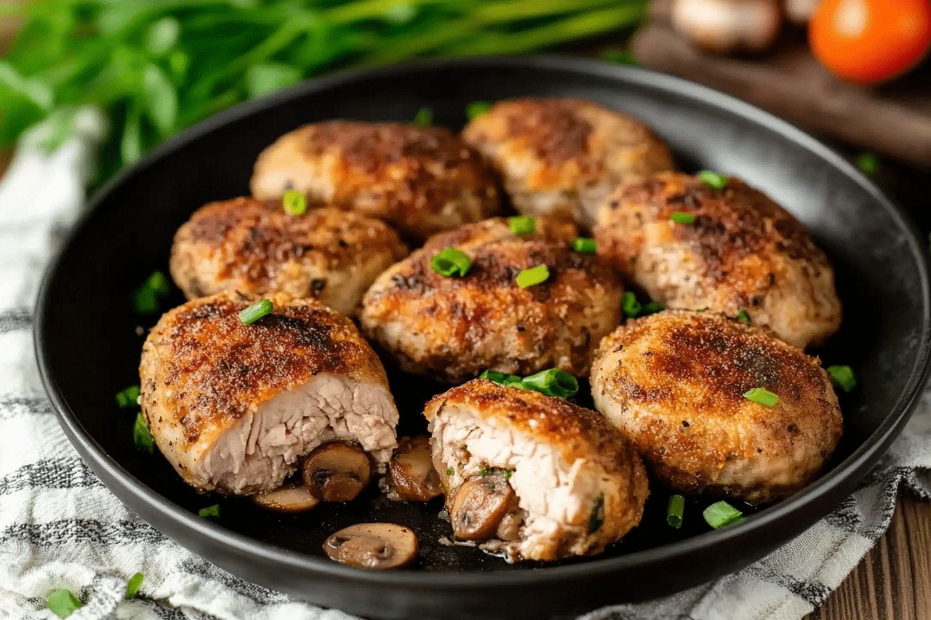 Turkey Kotlety with Mushrooms
