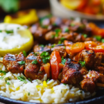 Rice & Veggie Meat Skewers