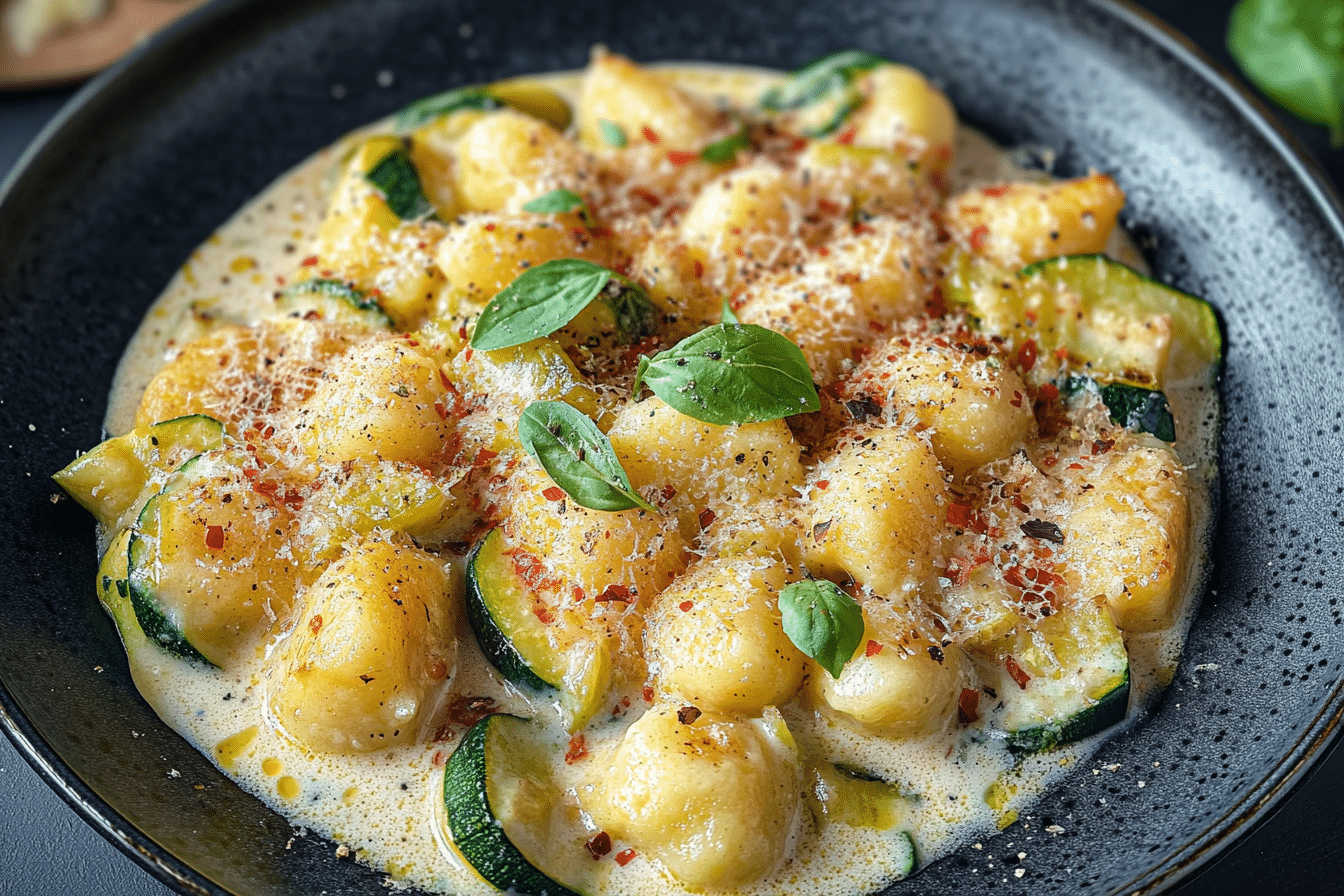 Caramelized Courgettes in Creamy Gnocchi